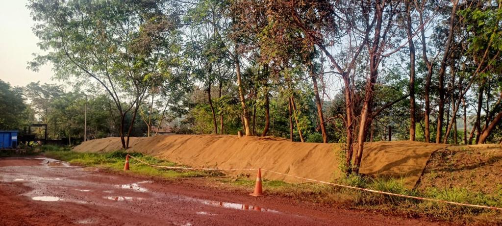 Providing Textile Mat And Germination Of Grass Over Net To Prevent Soil Erosion